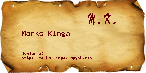 Marks Kinga névjegykártya